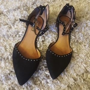 Black Studded Halogen Point Shoes